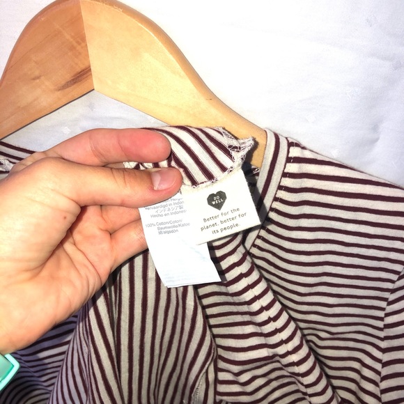 NWT Madewell Whisper V Neck Striped Tee - Picture 4 of 7